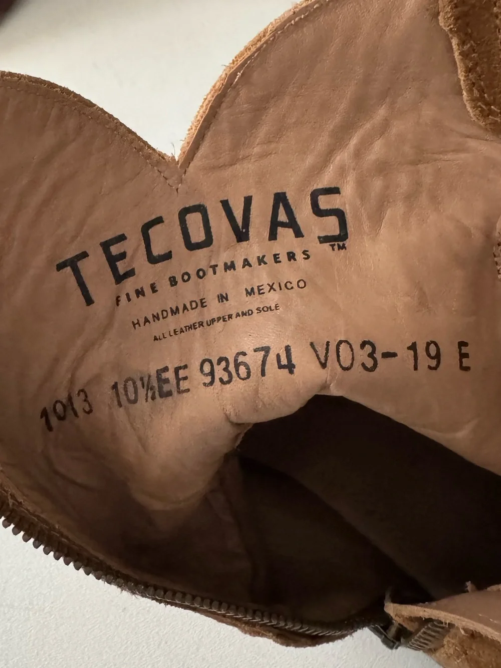 Tecovas Mens Suede Ankle Cowboy Boot Roper 10.5 EE Wide Western Classic Camel